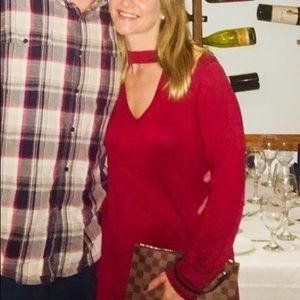 Burgundy Keyhole/Choker Tunic